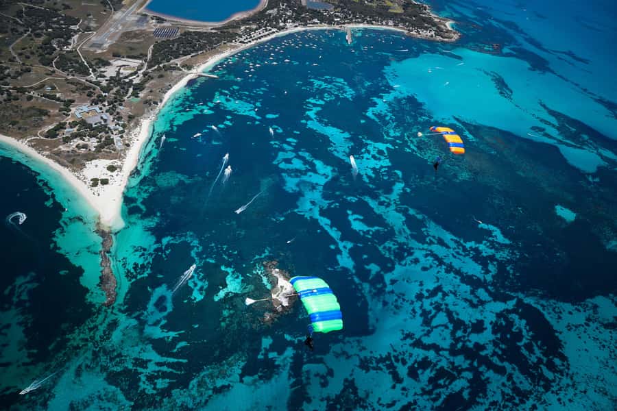 Fremantle: Rottnest Island Skydive and Ferry Package - The jump begins above Rottnest Island