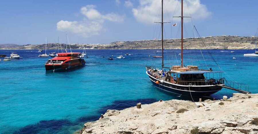 From Sliema or Bugibba: Two Islands Ferry to Comino and Gozo - The catamaran crossing from Malta