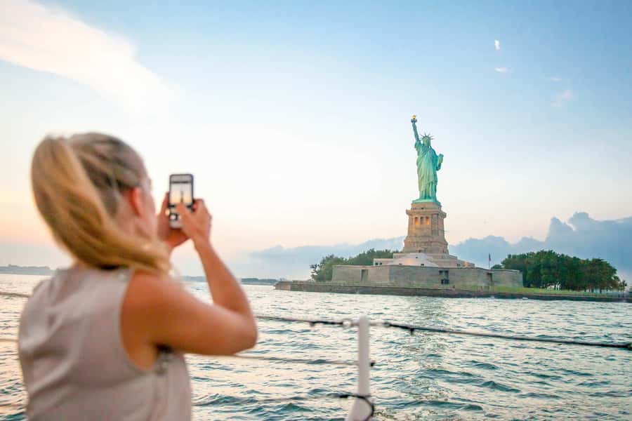 New York City: Statue of Liberty & Ellis Island with Ferry - The ferry ride and first views of Lady Liberty
