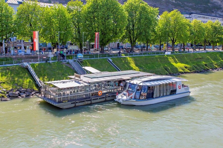 Salzburg: Boat Ride to Hellbrunn and Palace Visit - Boarding the boat at Franz Josef Kai 1a
