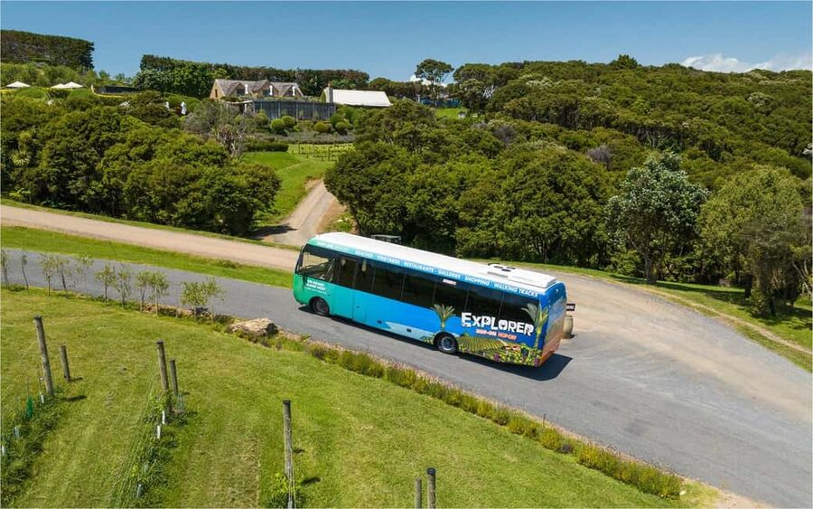 Waiheke Island: Ferry & Hop-On Hop-Off Explorer Bus Tickets - Onetangi Beach and the coastal stops