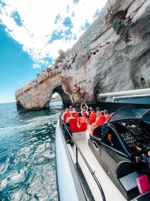 Zakynthos: Shipwreck Bay by fast boat - Small Group - Skinari’s limestone arches and the northern coast